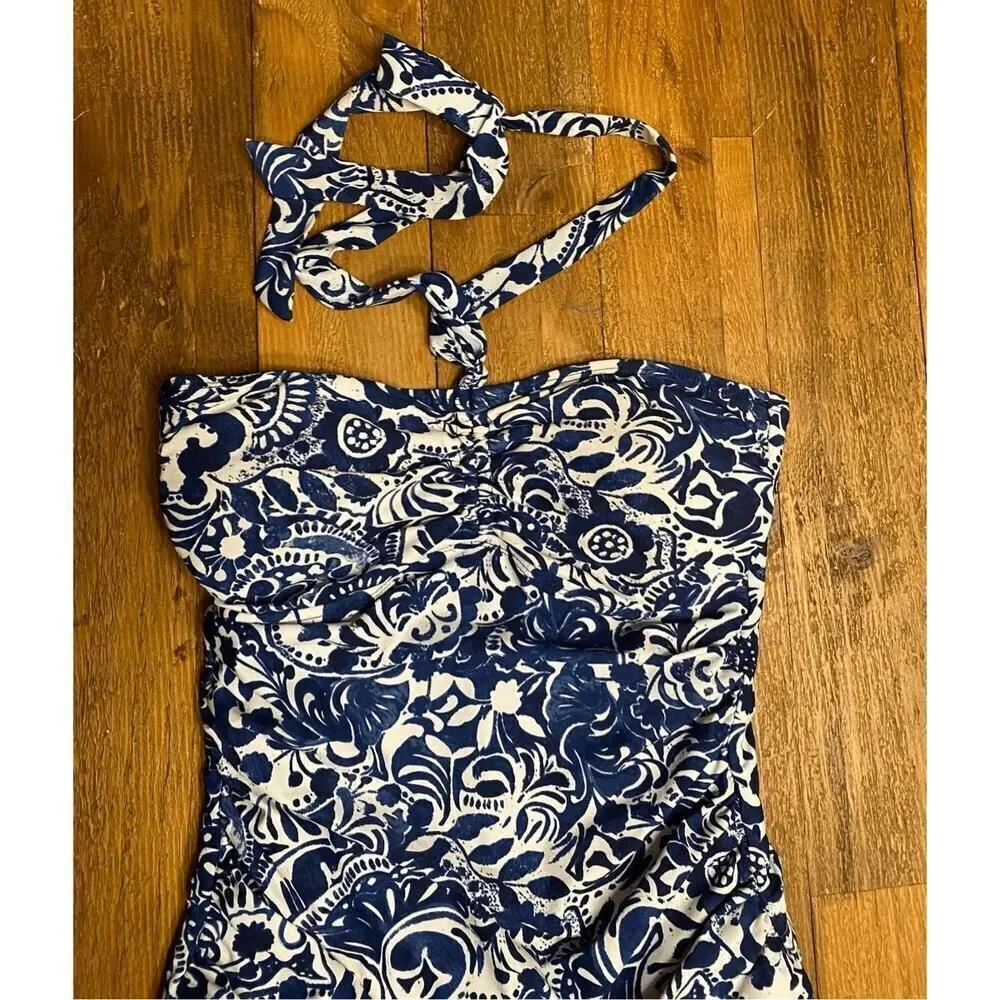 Lauren Ralph Lauren Small blue white swimsuit one piece